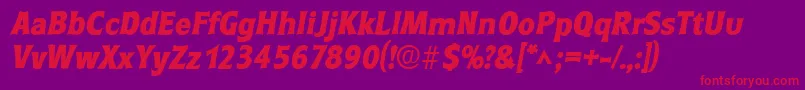 RoundestlhBoldItalic Font – Red Fonts on Purple Background