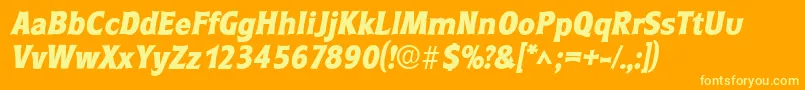フォントRoundestlhBoldItalic – オレンジの背景に黄色の文字
