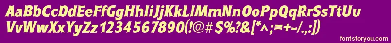 RoundestlhBoldItalic Font – Yellow Fonts on Purple Background