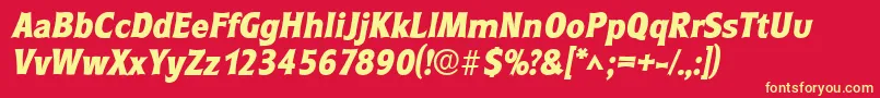 RoundestlhBoldItalic Font – Yellow Fonts on Red Background