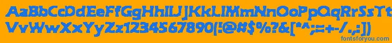 フォントHyde – オレンジの背景に青い文字