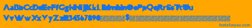 Technophilia Font – Blue Fonts on Orange Background