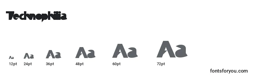 Technophilia Font Sizes