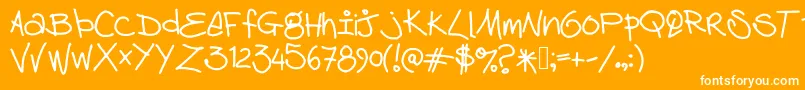 Debhandwriting Font – White Fonts on Orange Background