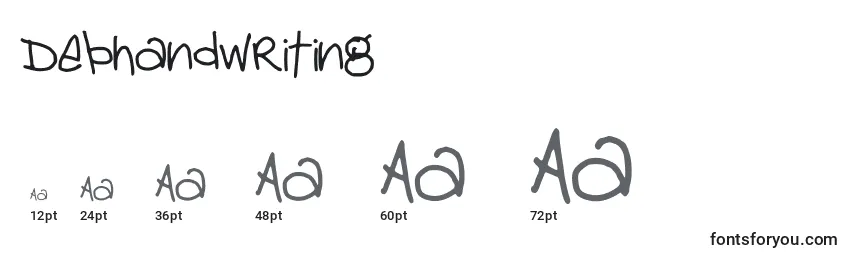 Размеры шрифта Debhandwriting