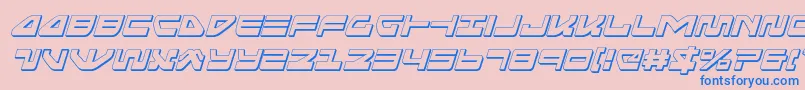 Seariderfalcon3Dital-Schriftart – Blaue Schriften auf rosa Hintergrund