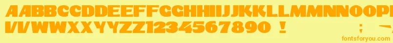 Dsshowbillc Font – Orange Fonts on Yellow Background