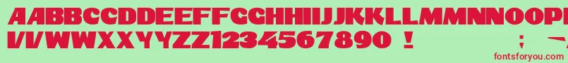 Dsshowbillc Font – Red Fonts on Green Background