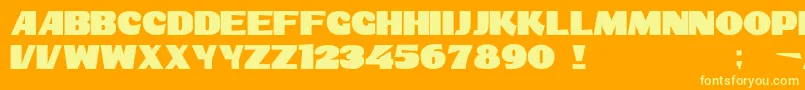 Dsshowbillc Font – Yellow Fonts on Orange Background