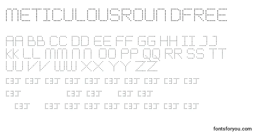 Schriftart MeticulousRoundFree – Alphabet, Zahlen, spezielle Symbole