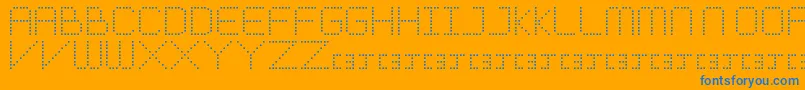 Fonte MeticulousRoundFree – fontes azuis em um fundo laranja