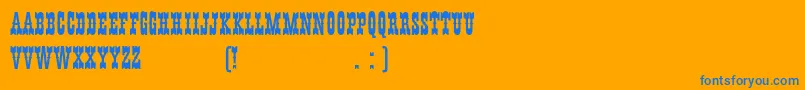 HffYoungWannaPlain Font – Blue Fonts on Orange Background