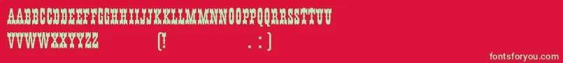 フォントHffYoungWannaPlain – 赤い背景に緑の文字