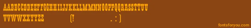 HffYoungWannaPlain Font – Orange Fonts on Brown Background