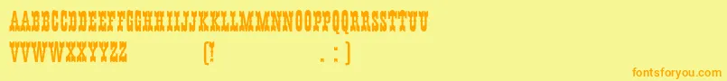 HffYoungWannaPlain Font – Orange Fonts on Yellow Background