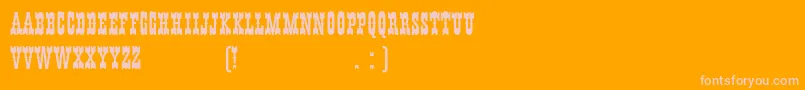 HffYoungWannaPlain Font – Pink Fonts on Orange Background