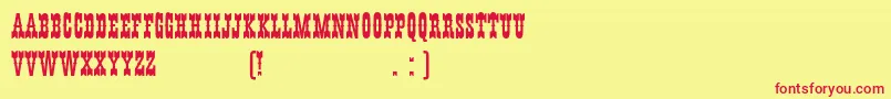 HffYoungWannaPlain Font – Red Fonts on Yellow Background