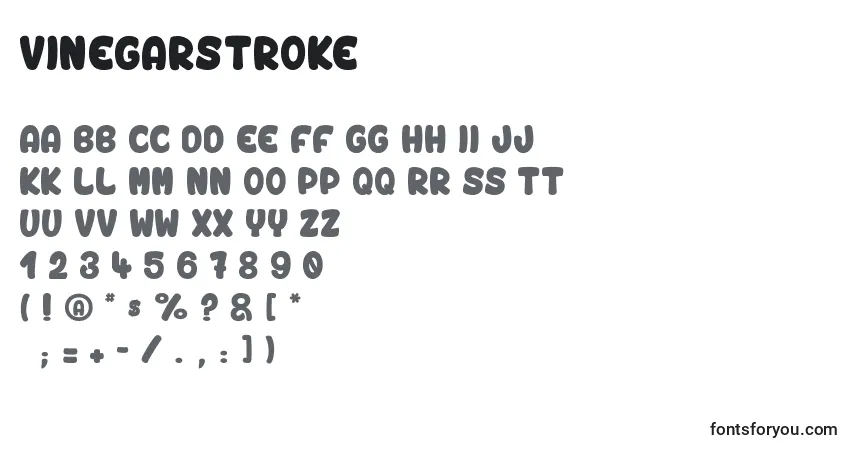Шрифт VinegarStroke – алфавит, цифры, специальные символы