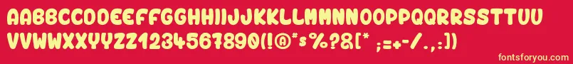 VinegarStroke Font – Yellow Fonts on Red Background