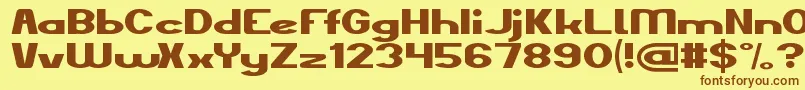 TheKindOfFelling-fontti – ruskeat fontit keltaisella taustalla