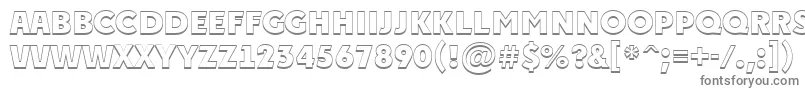 フォントPlakattitul3DExtrabold – 白い背景に灰色の文字