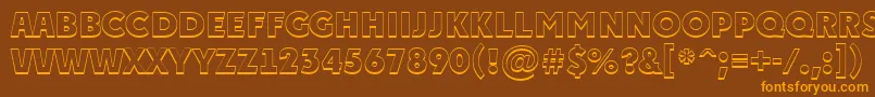 Plakattitul3DExtrabold Font – Orange Fonts on Brown Background