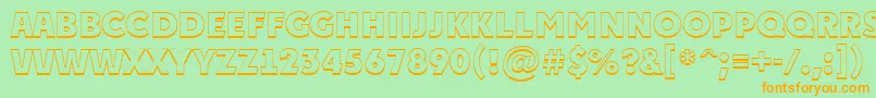 Plakattitul3DExtrabold Font – Orange Fonts on Green Background