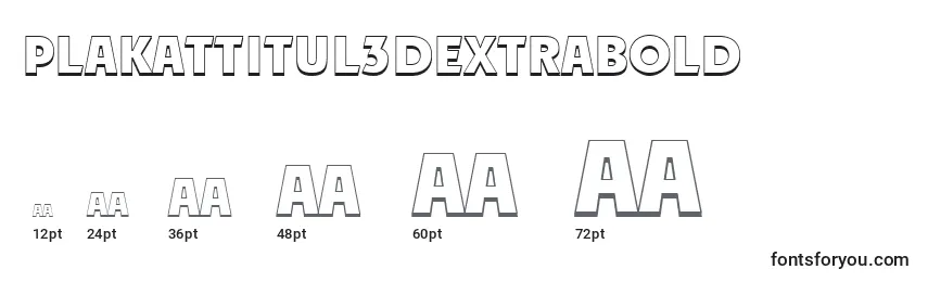 Размеры шрифта Plakattitul3DExtrabold