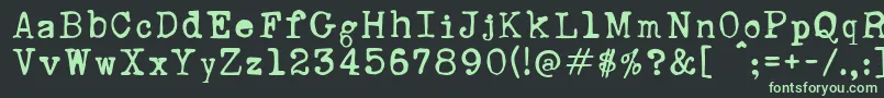 RustyTypewriter-fontti – vihreät fontit mustalla taustalla