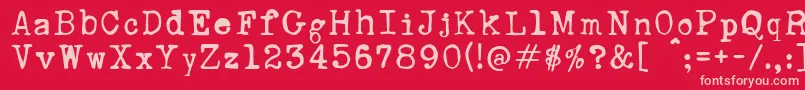 RustyTypewriter Font – Pink Fonts on Red Background