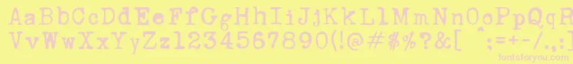 RustyTypewriter Font – Pink Fonts on Yellow Background