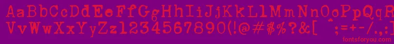 RustyTypewriter Font – Red Fonts on Purple Background