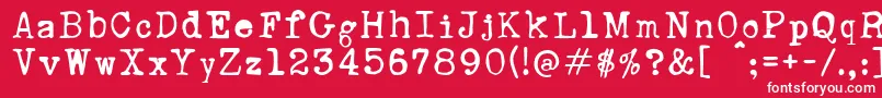 フォントRustyTypewriter – 赤い背景に白い文字