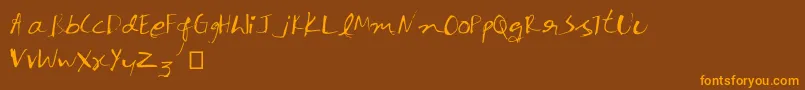 Inkpen Font – Orange Fonts on Brown Background