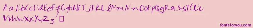 Inkpen Font – Purple Fonts on Pink Background