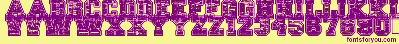 LethalLeague Font – Purple Fonts on Yellow Background