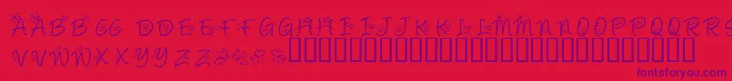 KrButterfly Font – Purple Fonts on Red Background