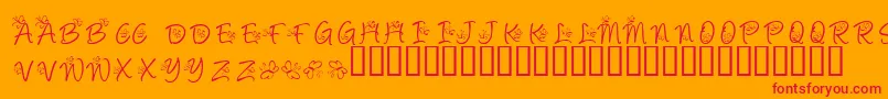 KrButterfly Font – Red Fonts on Orange Background