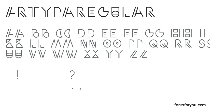 ArtypaRegularフォント–アルファベット、数字、特殊文字