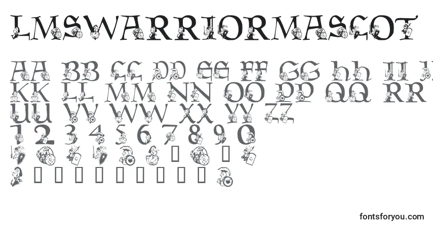 A fonte LmsWarriorMascot – alfabeto, números, caracteres especiais