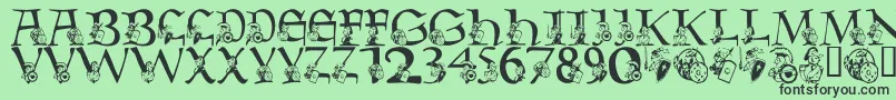 LmsWarriorMascot Font – Black Fonts on Green Background