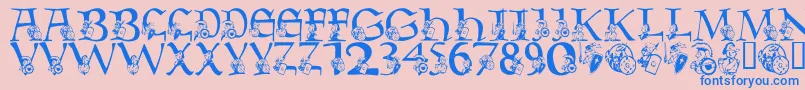 LmsWarriorMascot Font – Blue Fonts on Pink Background