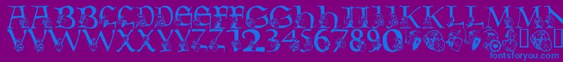 Шрифт LmsWarriorMascot – синие шрифты на фиолетовом фоне