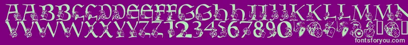 LmsWarriorMascot Font – Green Fonts on Purple Background
