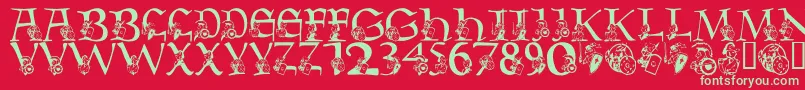 LmsWarriorMascot Font – Green Fonts on Red Background