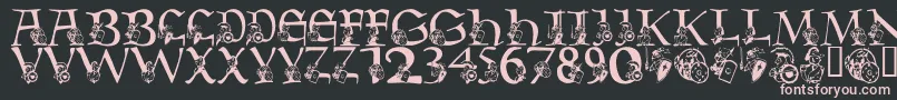 Шрифт LmsWarriorMascot – розовые шрифты на чёрном фоне