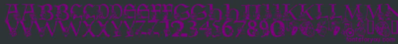 Шрифт LmsWarriorMascot – фиолетовые шрифты на чёрном фоне
