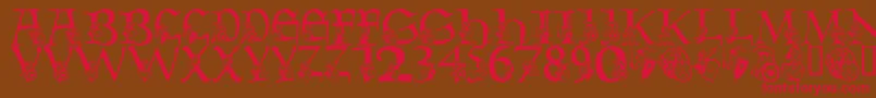 LmsWarriorMascot Font – Red Fonts on Brown Background