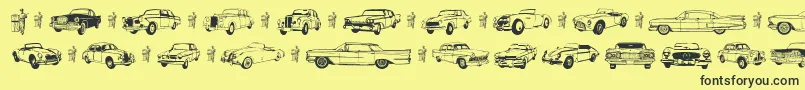 Oldcar Font – Black Fonts on Yellow Background