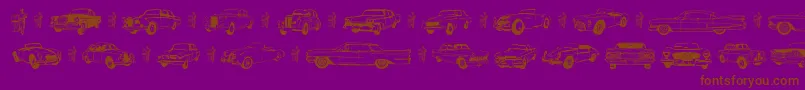 フォントOldcar – 紫色の背景に茶色のフォント